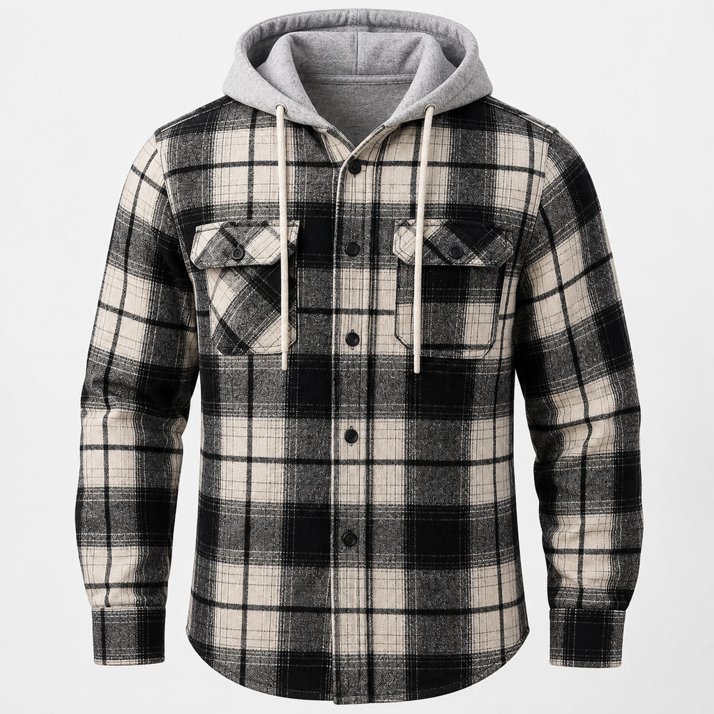 Rowan | Mens Overshirt Hooded Checked
