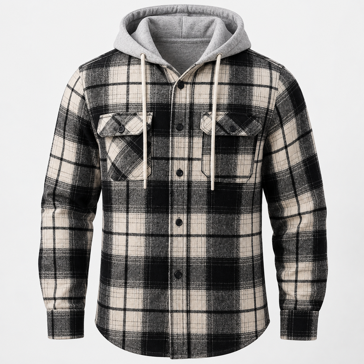 Rowan | Mens Overshirt Hooded Checked