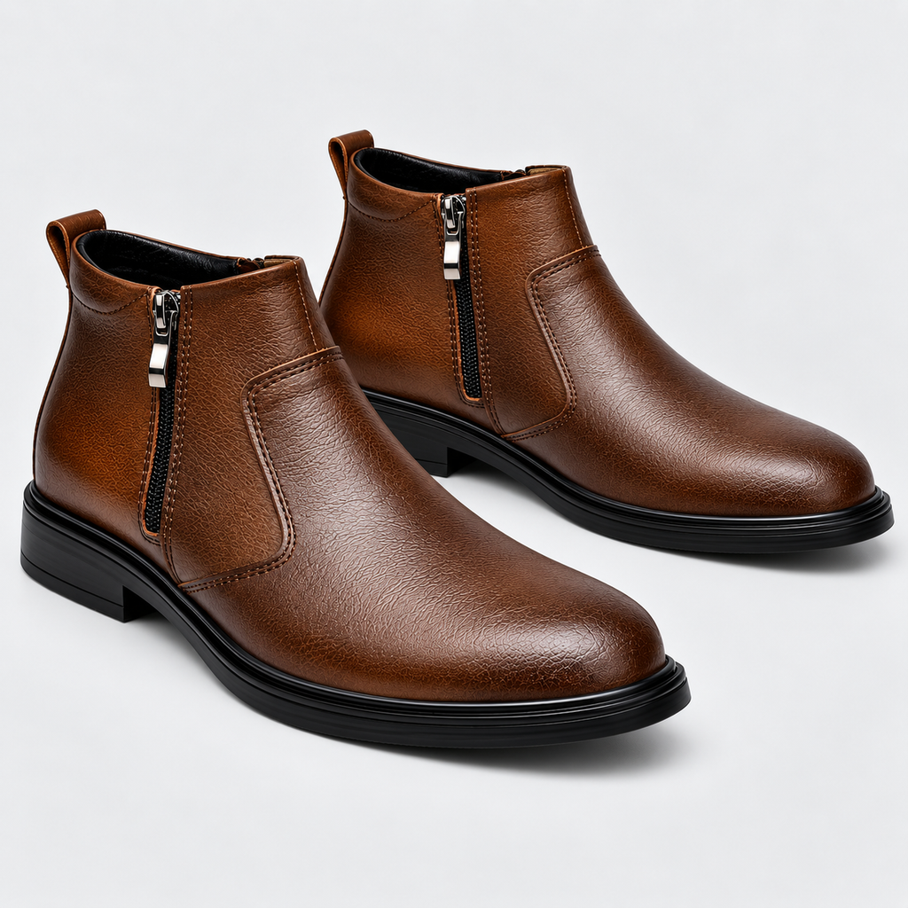 Conrad | Mens Winter Boots Warm Lined Zip Up Ankle Boots