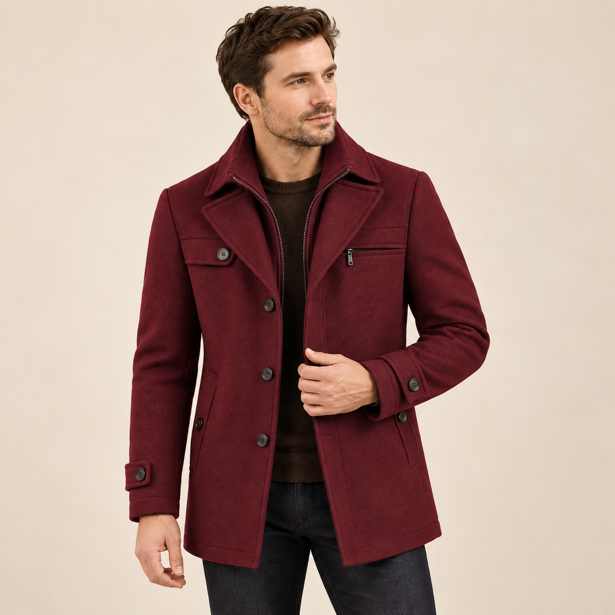 Hector - Wool Overcoat Men's Longline Coat