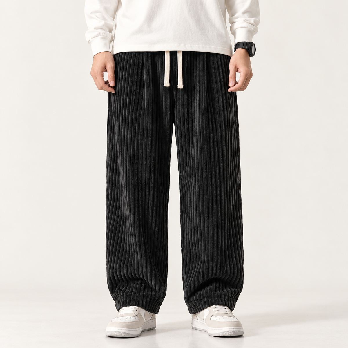 Rory | Wide Leg Trousers Men Corduroy Textured