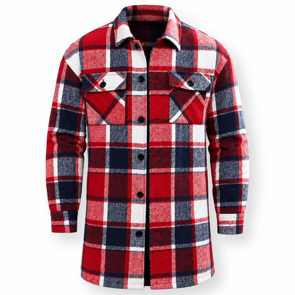 Reece | Mens Overshirt Rugged Checked Lapel Collar