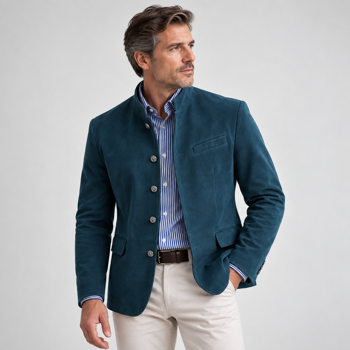 Cedric - Men's Cardigan with Button Front and Tailored Fit