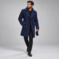 Larry - Men's Classic Pea Coat with Double-Breasted Front