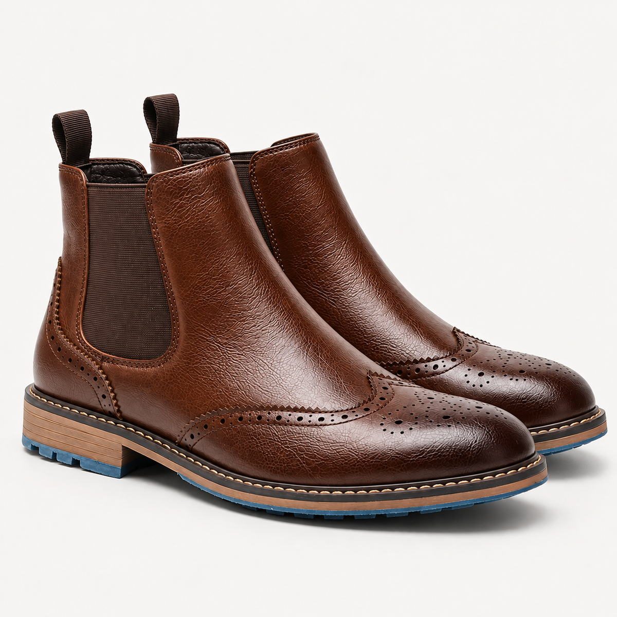 Barnaby | Chelsea Boots Men Brogue Detail