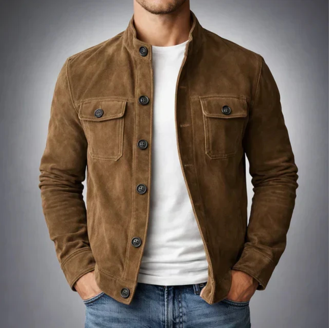 Jasper | Suede Jacket Men Classic Pocket