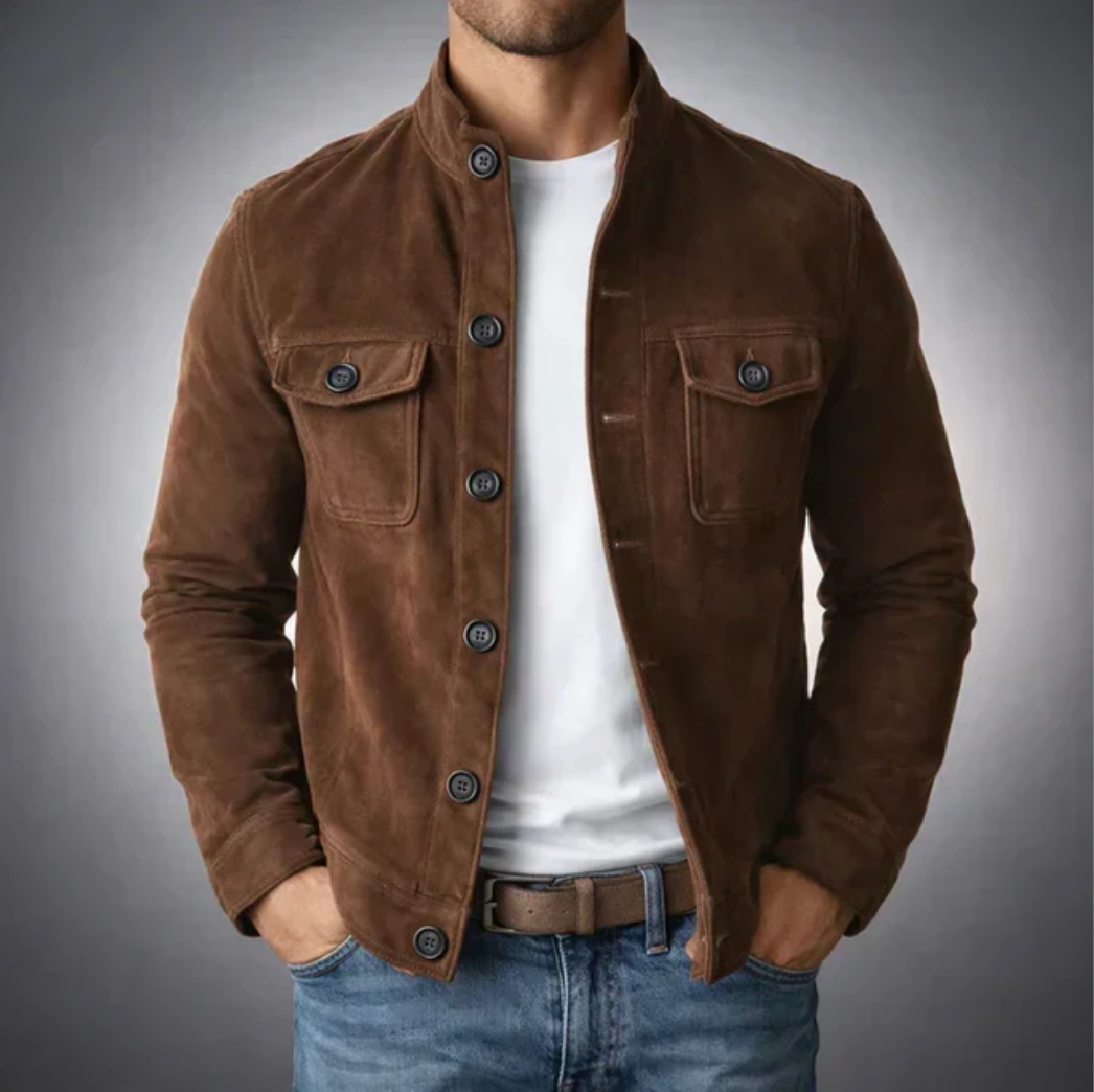 Jasper | Suede Jacket Men Classic Pocket