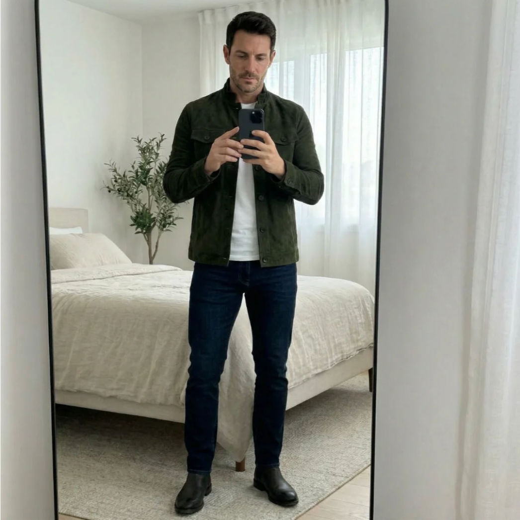 Jasper | Suede Jacket Men Classic Pocket
