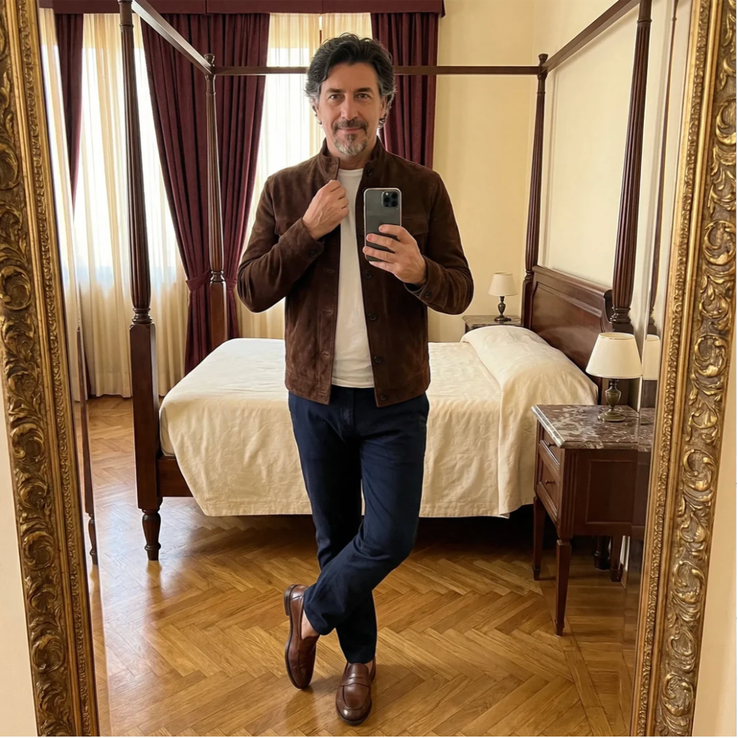 Jasper | Suede Jacket Men Classic Pocket