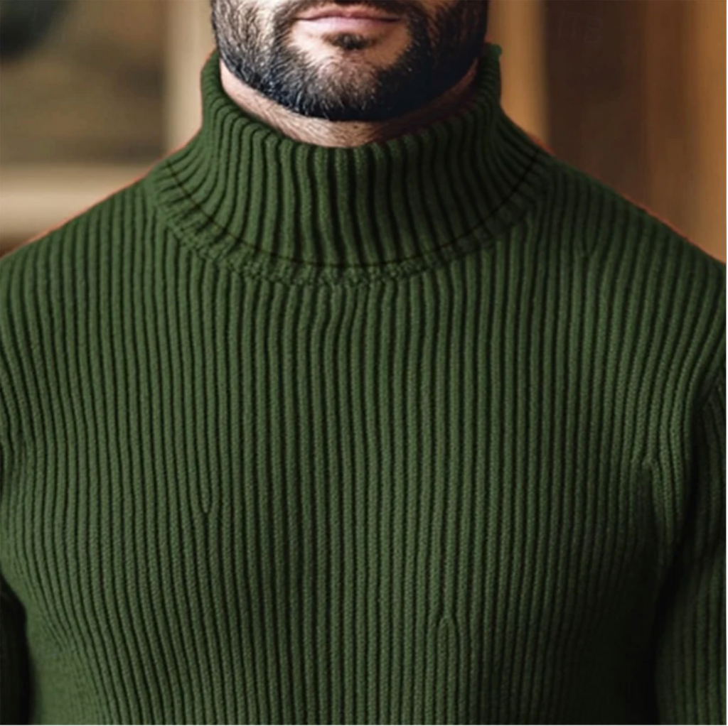 Silas | Roll Neck Jumper Men Ribbed Turtleneck
