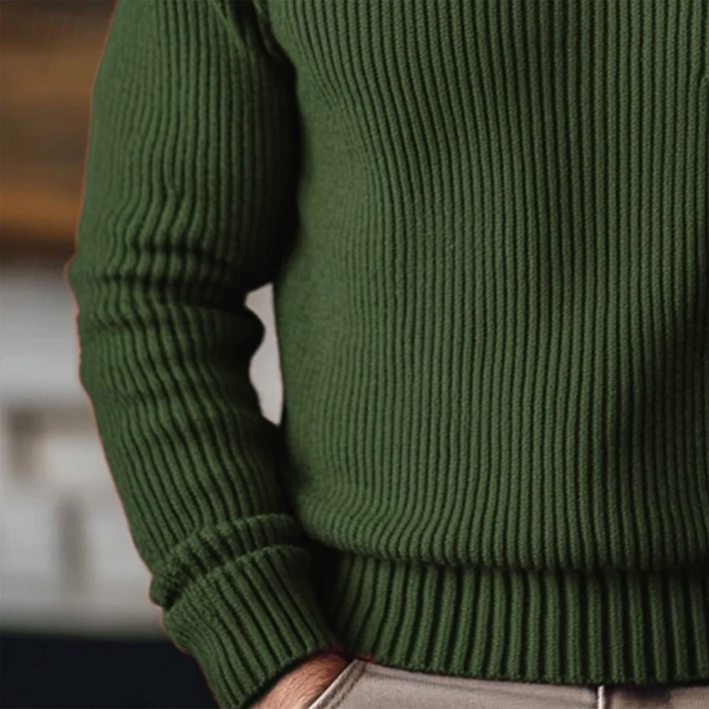 Silas | Roll Neck Jumper Men Ribbed Turtleneck