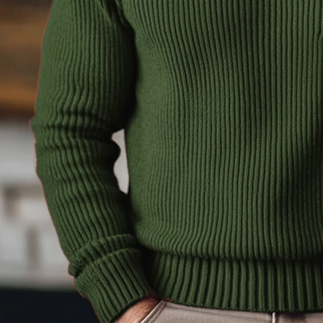 Silas | Roll Neck Jumper Men Ribbed Turtleneck