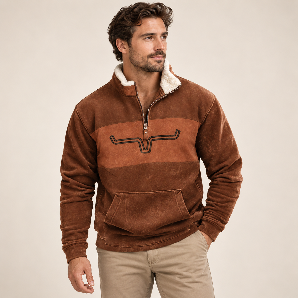 Viggo - Relaxed Half Zip Fleece Sweatshirt