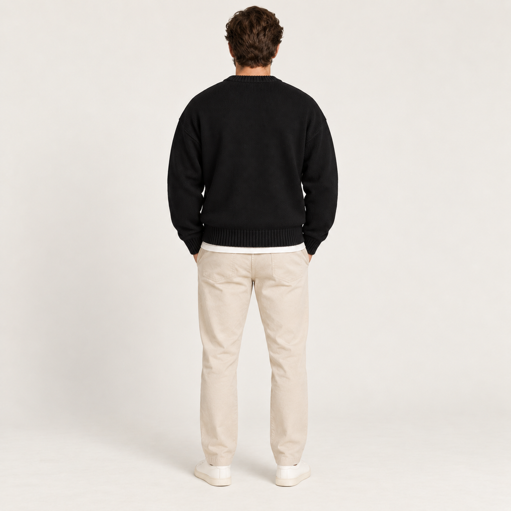 Caspian | Mens Crew Neck Jumper Oversized Textured