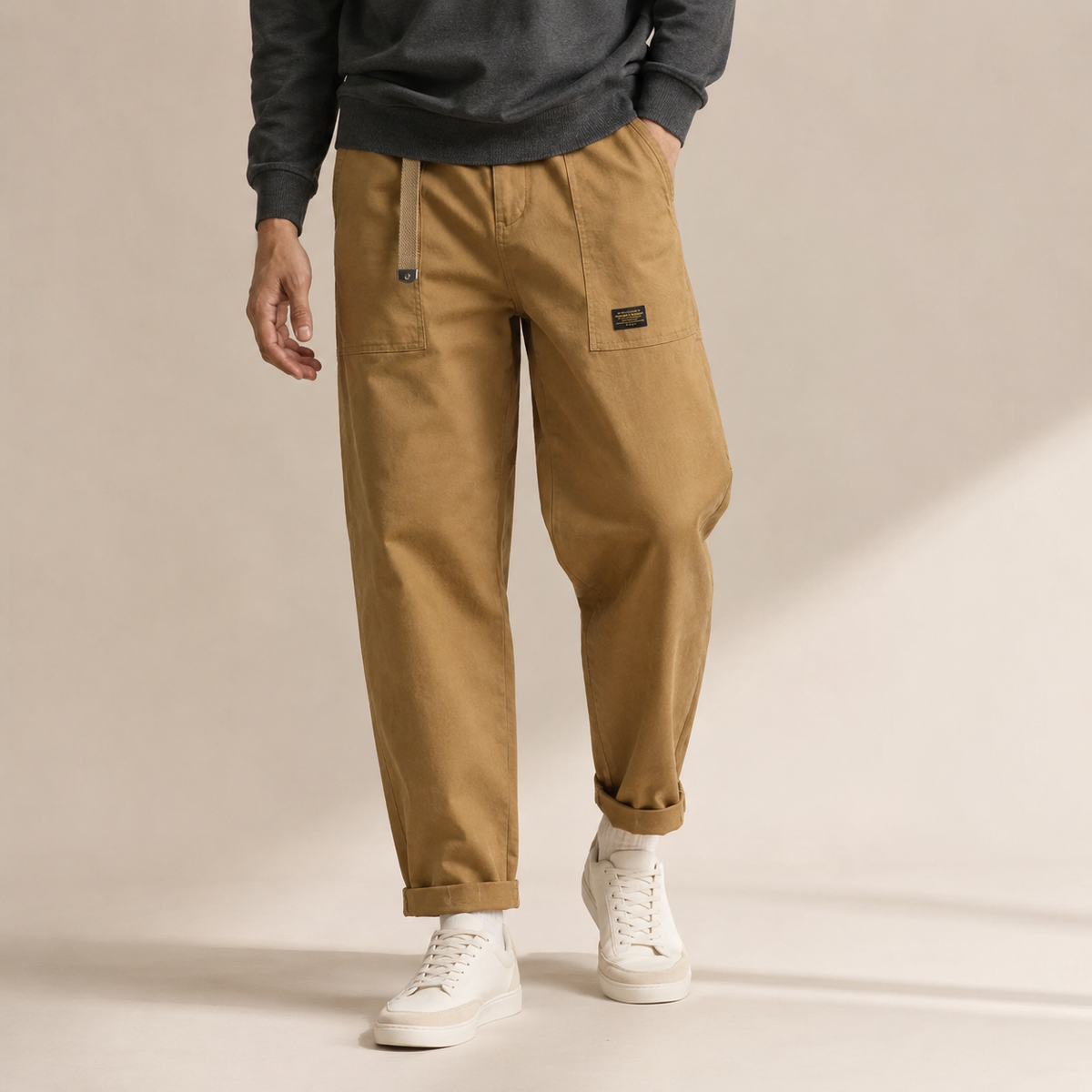 Oscar - Black Cargo Trousers for Men