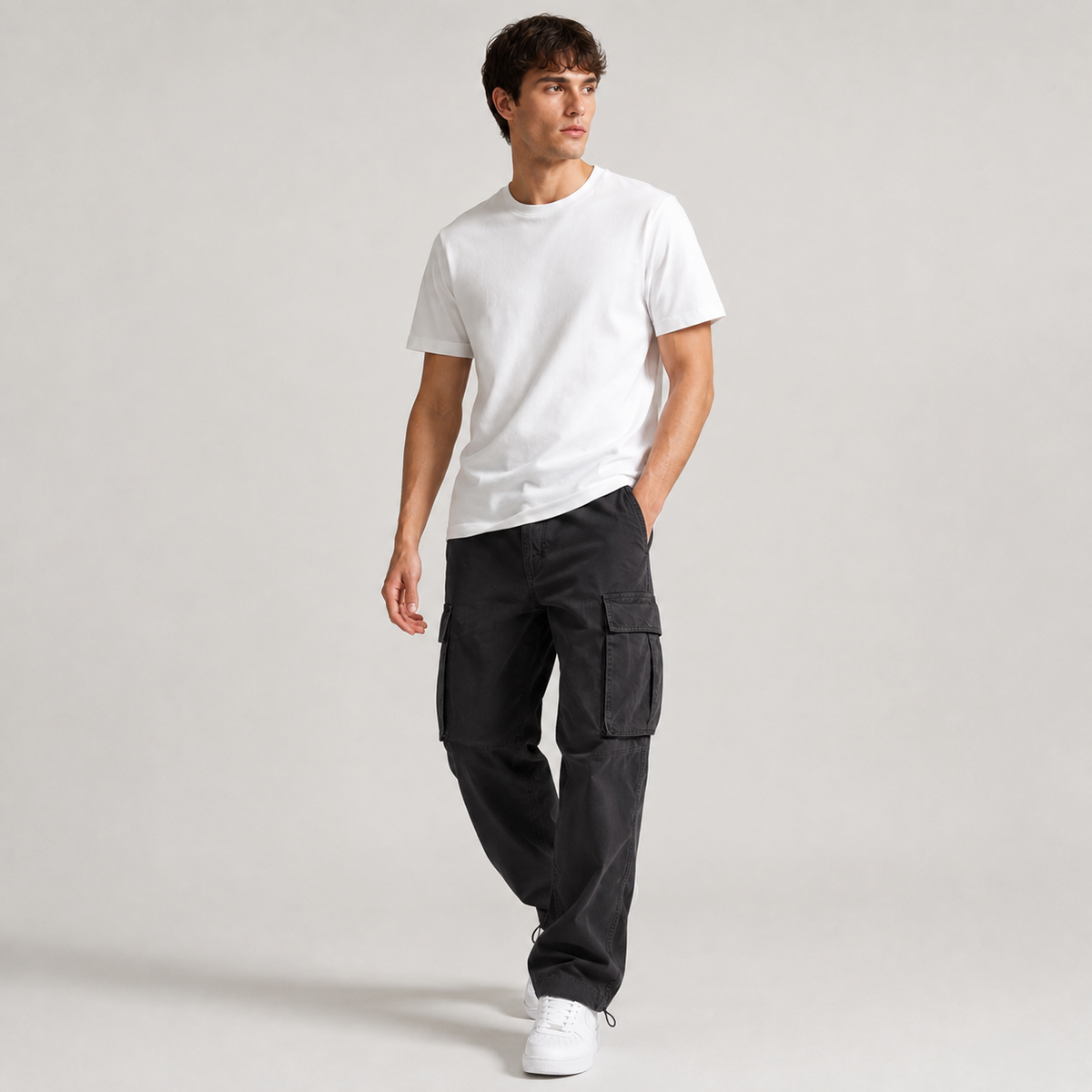 Miles - Drawstring Mens Cargo Trousers