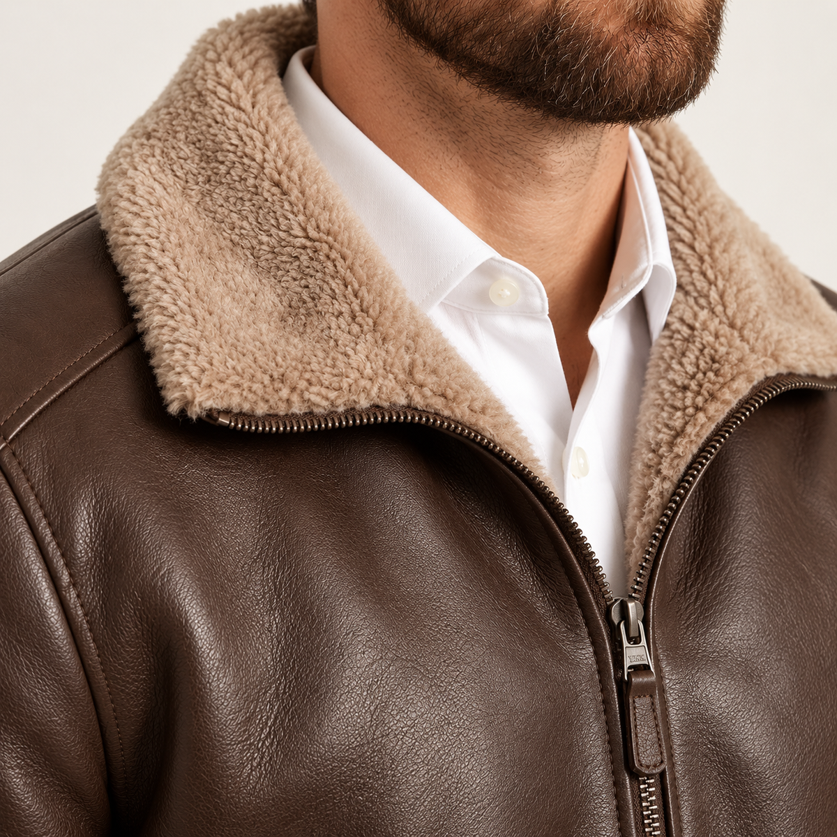 Cormac | Faux Leather Jacket Men Fleece Lined