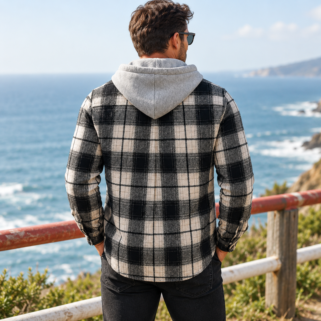 Rowan | Mens Overshirt Hooded Checked