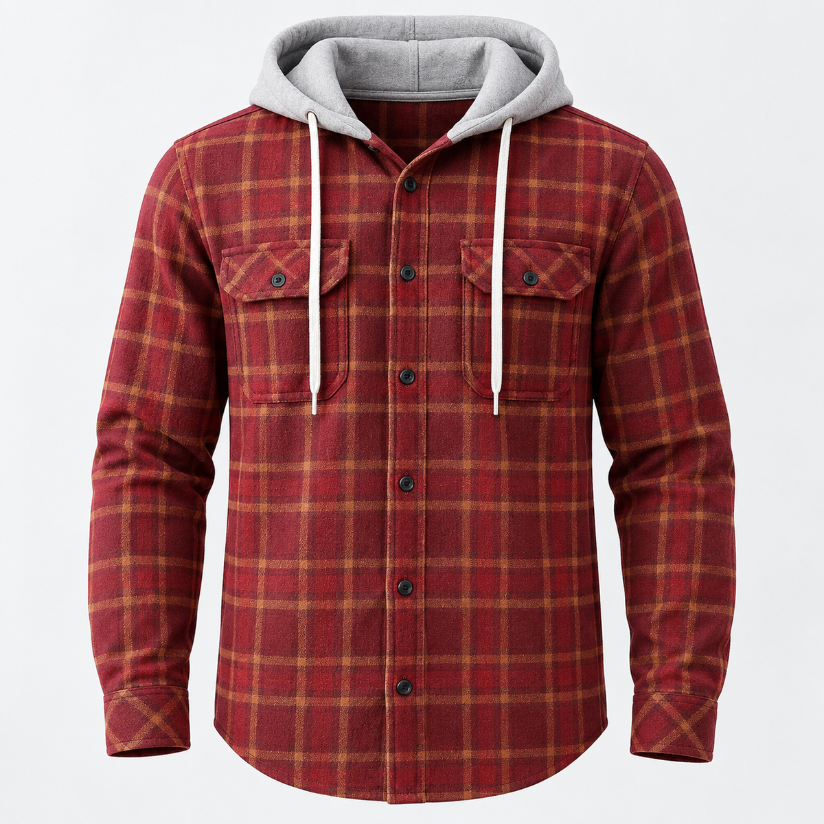 Rowan | Mens Overshirt Hooded Checked
