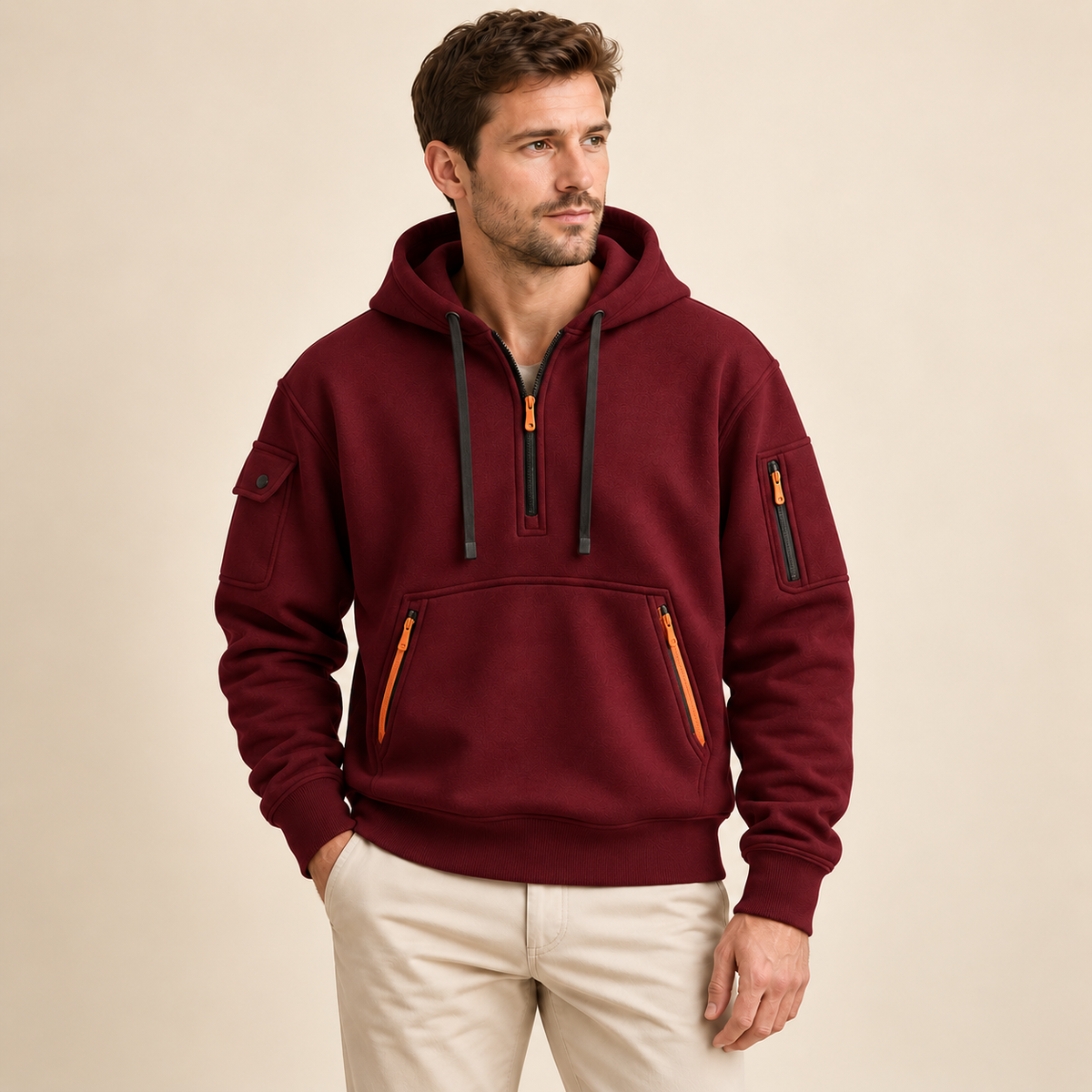 Stellan - Men's Fleece Half Zip Hoodie Jacket