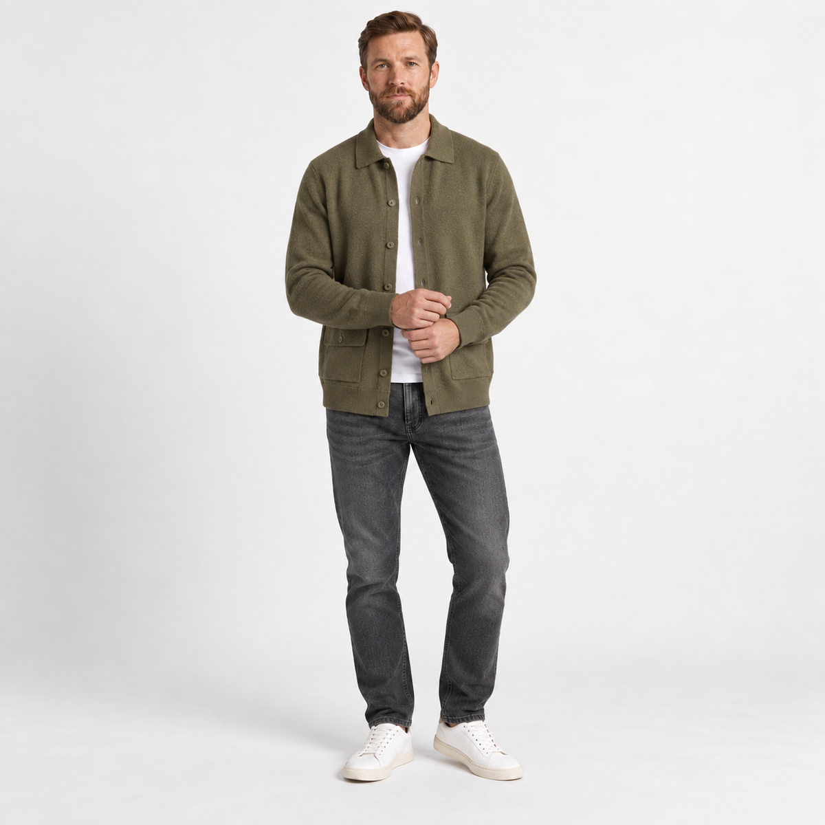 Leopold - Men's Cashmere Stand Collar Button Jacket