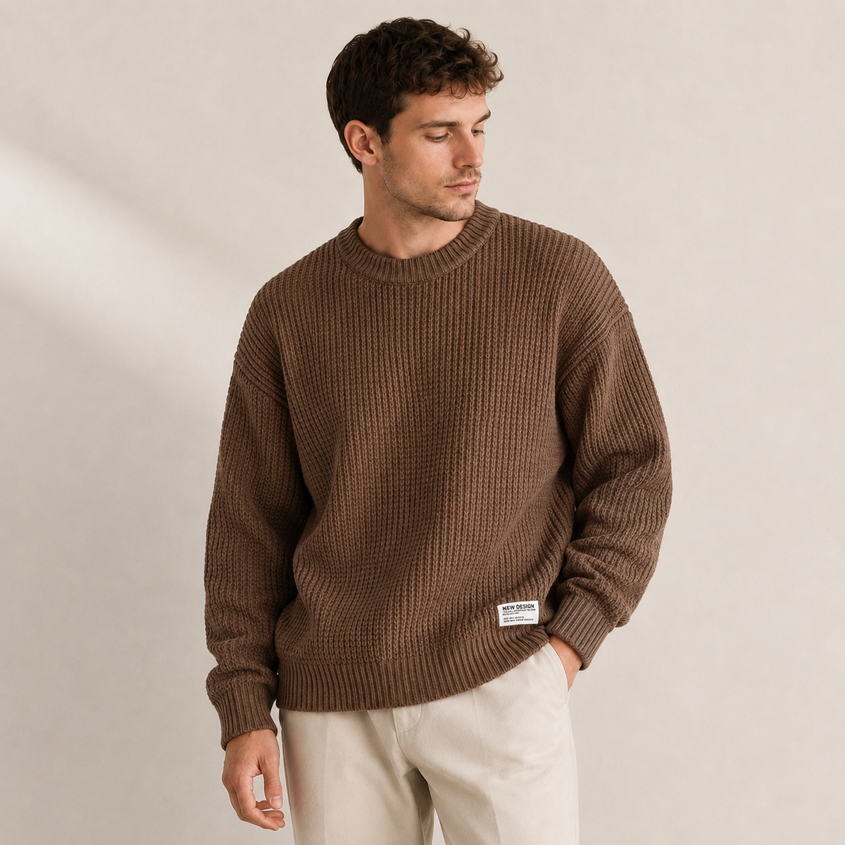 Noel - Ribbed Crew Sweater Mens