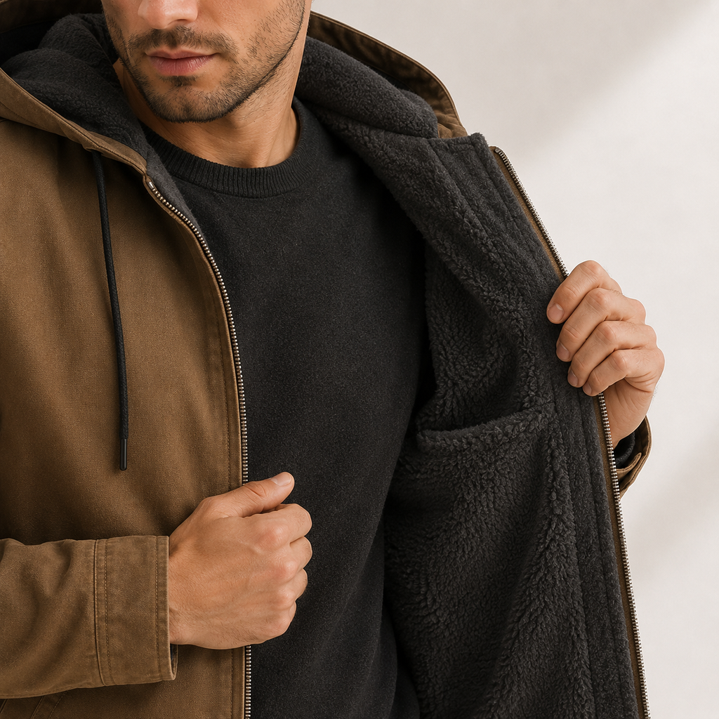 Quentin - Brown Fleece-Lined Jacket
