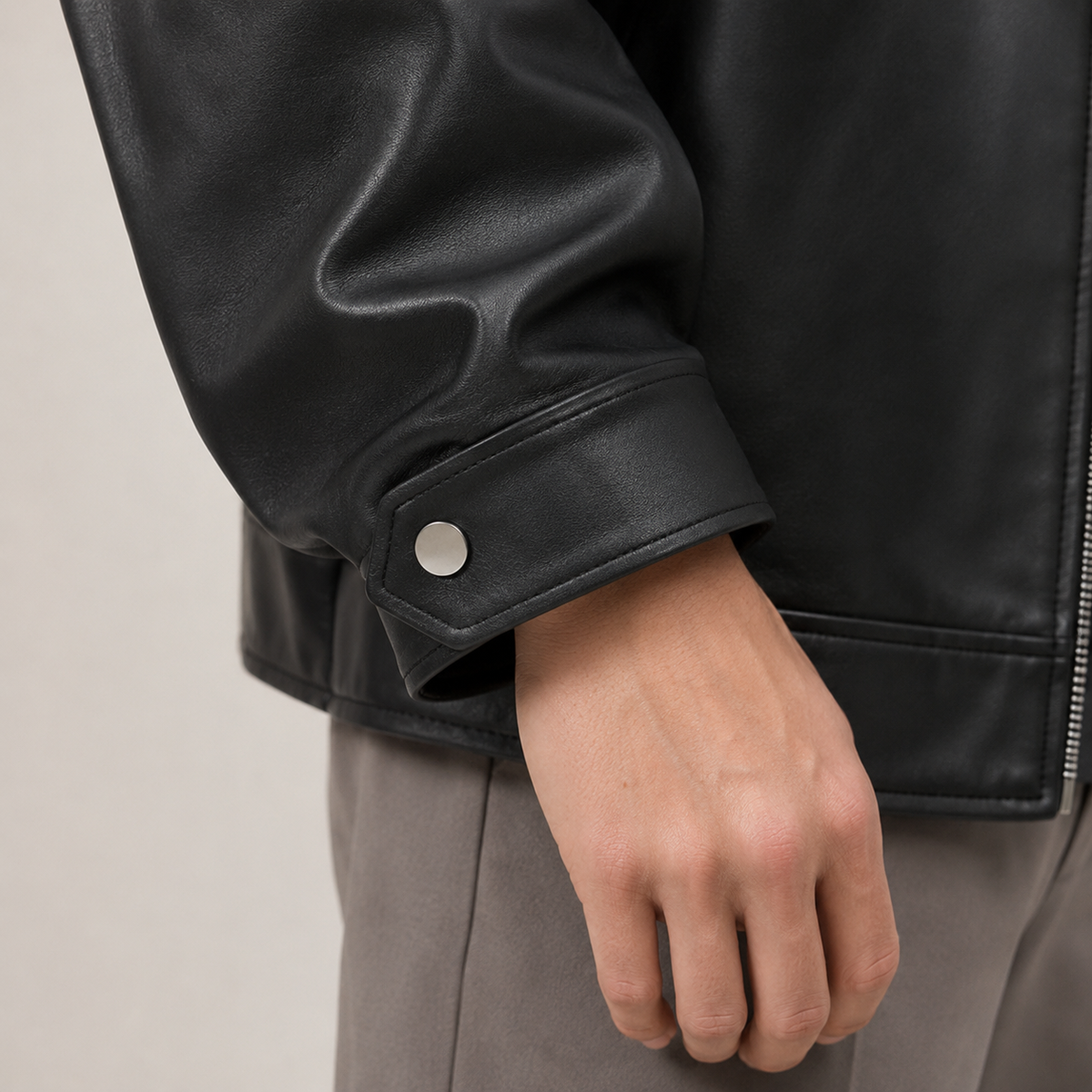 Lucien - Oversized Black Bomber Jacket