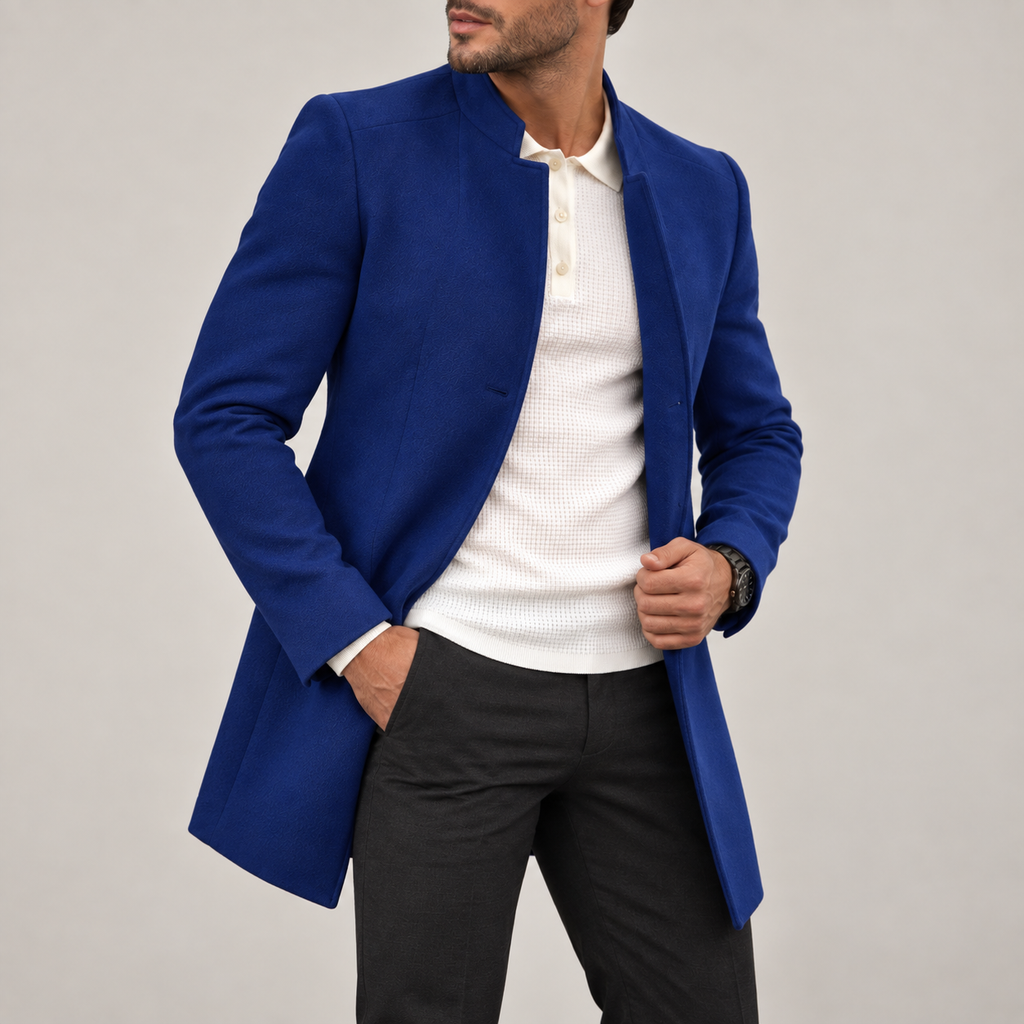 Joseph - Wool Overcoat Men's Slim Fit Stand Collar Coat