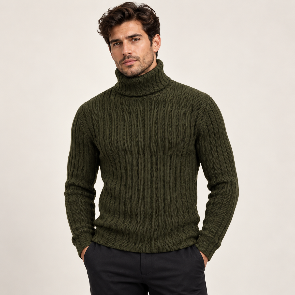 Lawson | Mens Ribbed Jumper High Neck Knitted Pullover