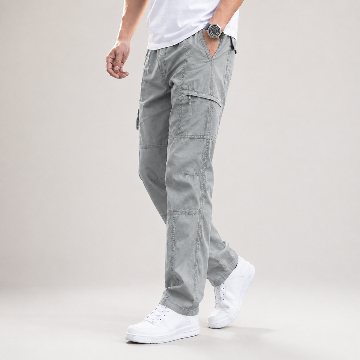 August - Men's Black Cargo Pants