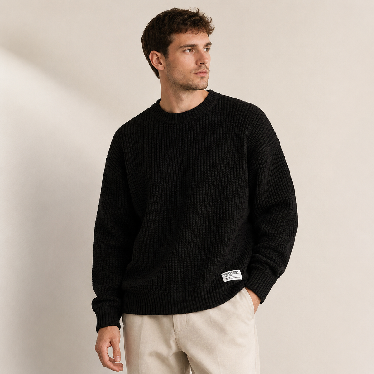 Noel - Ribbed Crew Sweater Mens