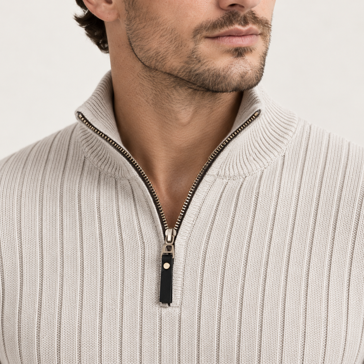 Wesley - Ribbed Mens Quarter Zip Jumper