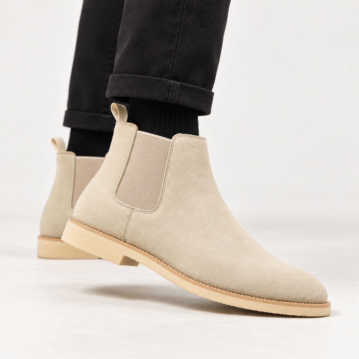 Lucien - Sophisticated Men's Suede Slip-On Chelsea Boots
