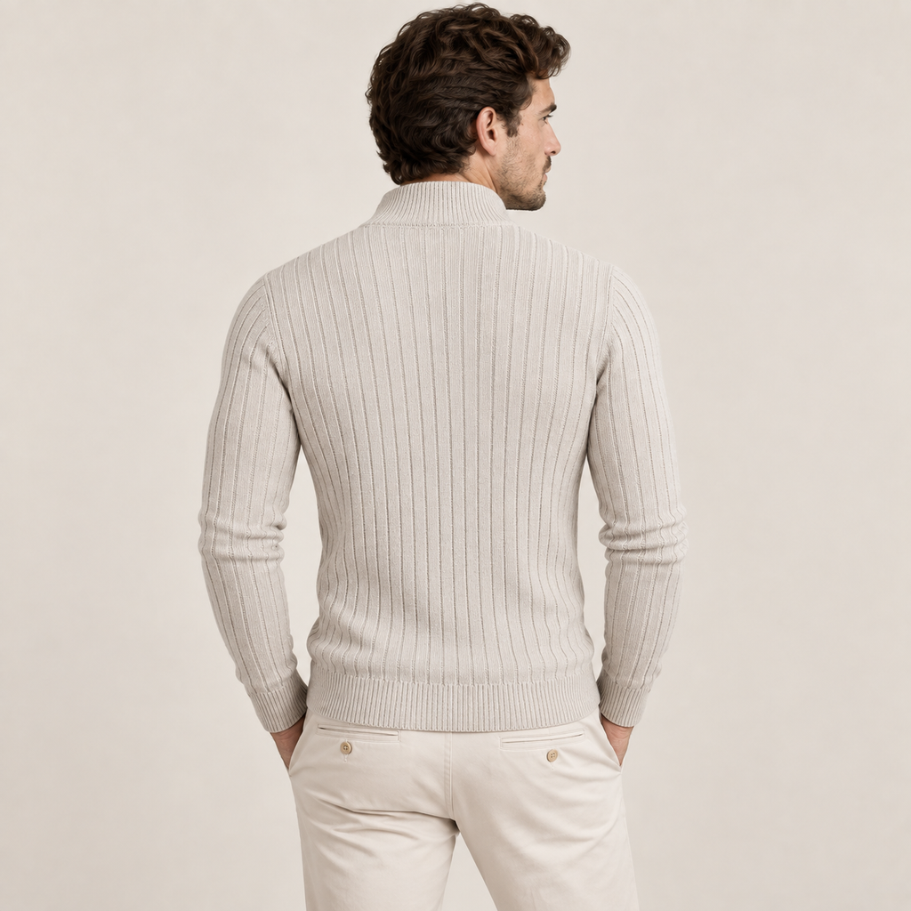Wesley - Ribbed Mens Quarter Zip Jumper