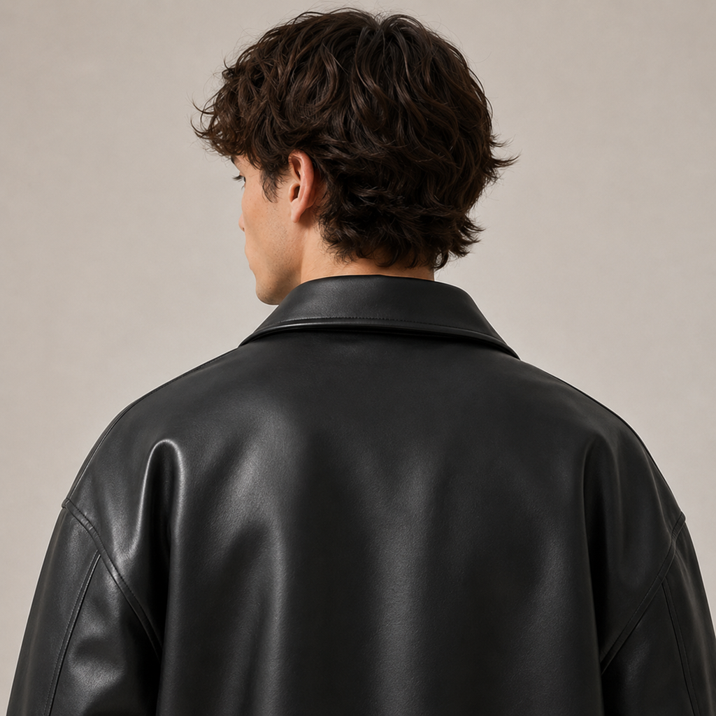 Lucien - Oversized Black Bomber Jacket