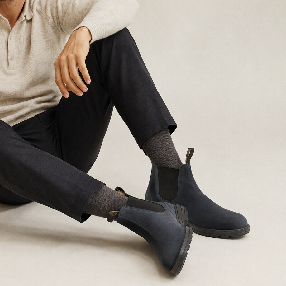 Emil - Leather Chelsea Boots Men with Rugged Sole