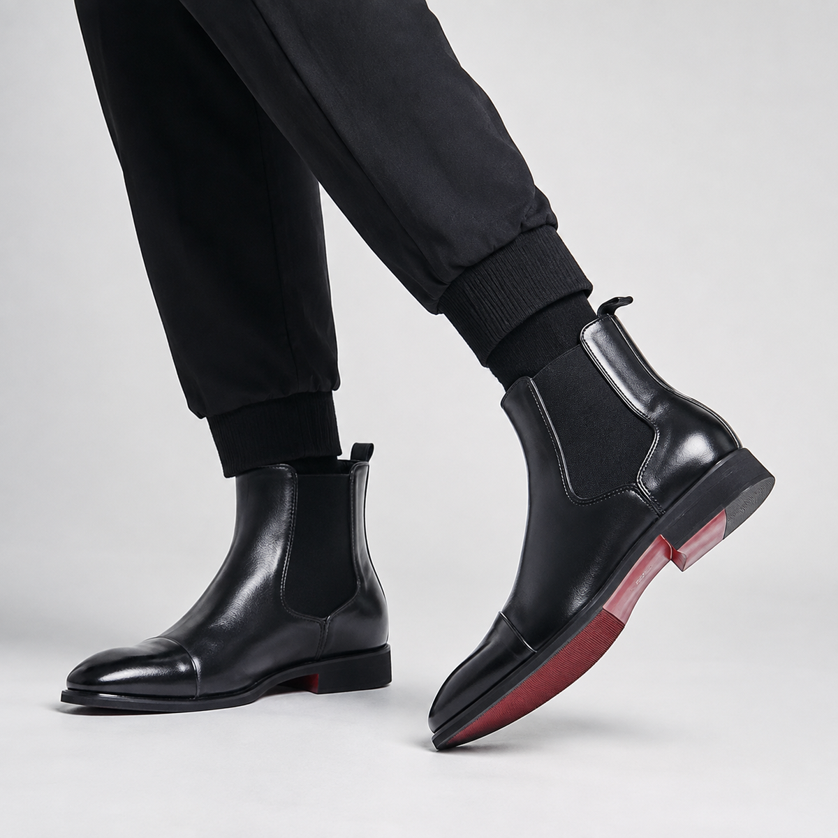 Nico - Pointed-Toe Mens Leather Chelsea Boots