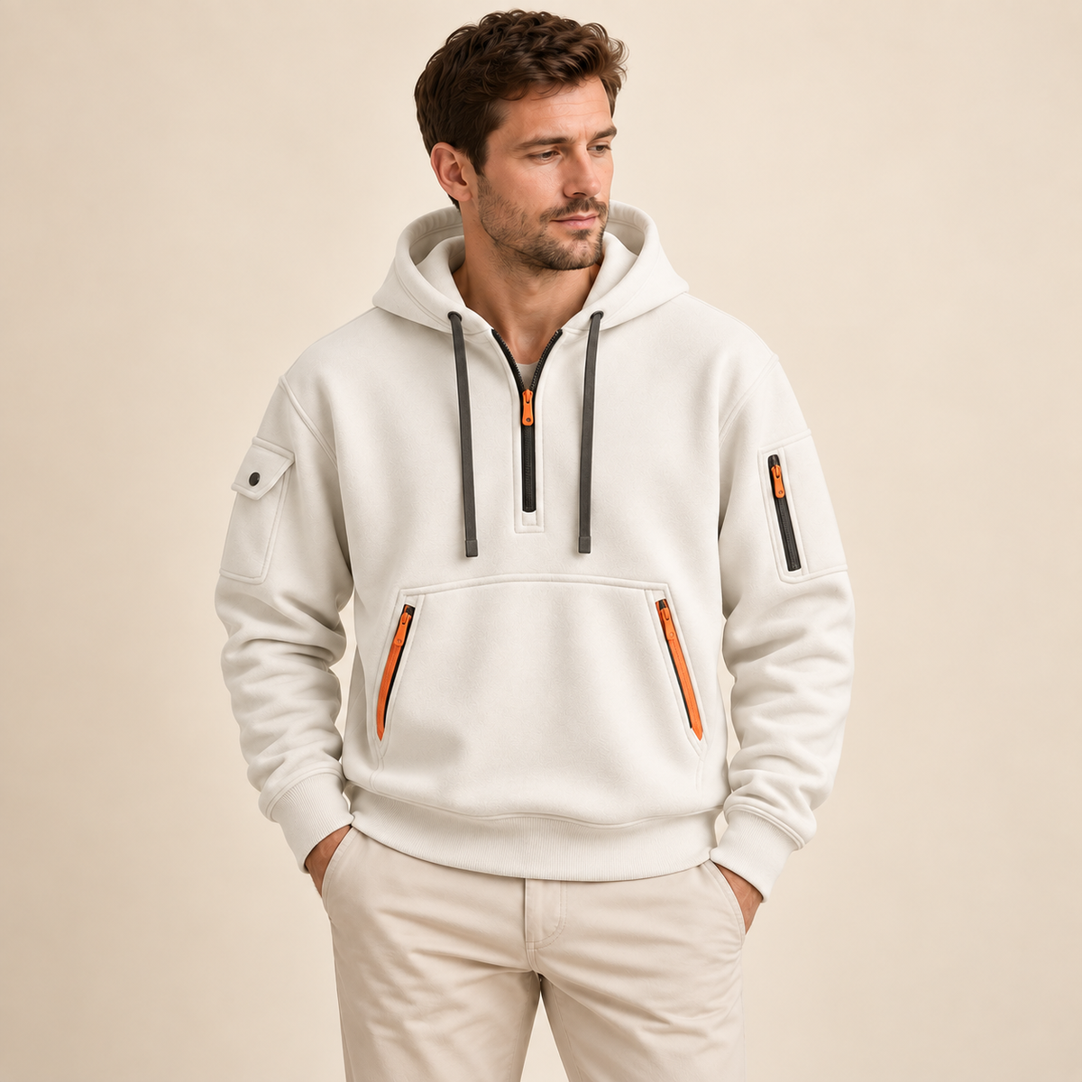 Stellan - Men's Fleece Half Zip Hoodie Jacket