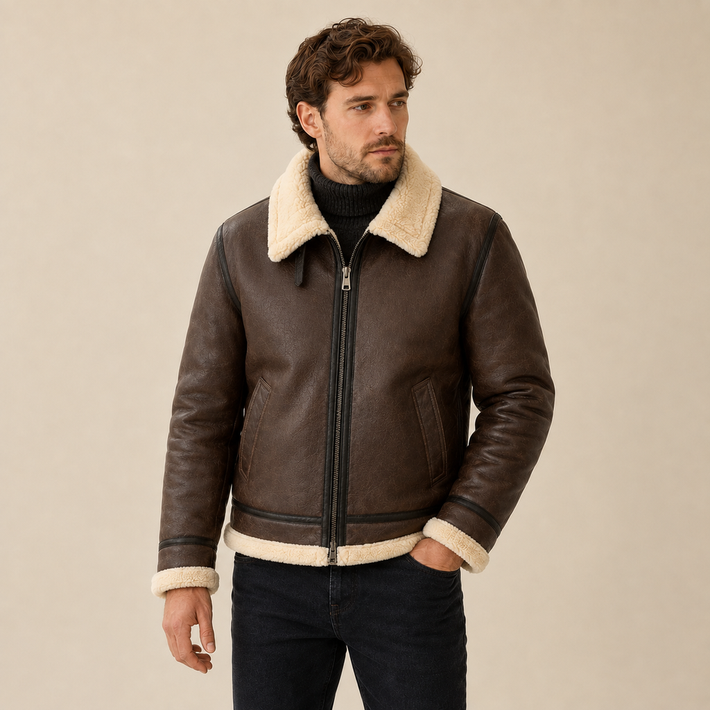 Rafael - Leather-Look Aviator Jacket for Men