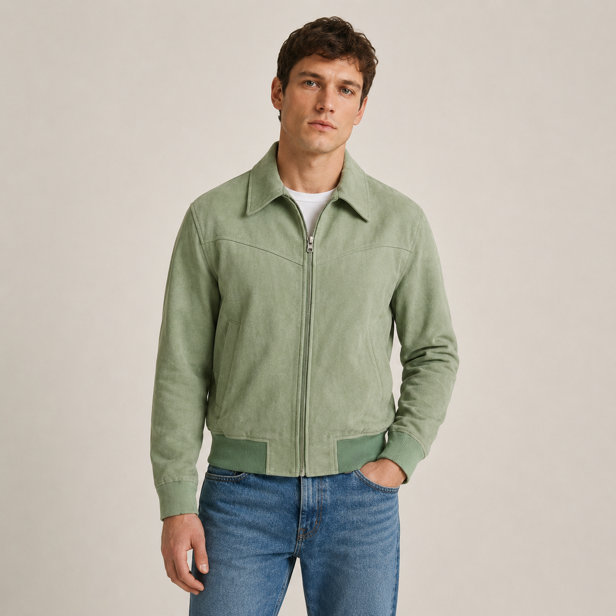Magnus - Brown Faux Suede Jacket