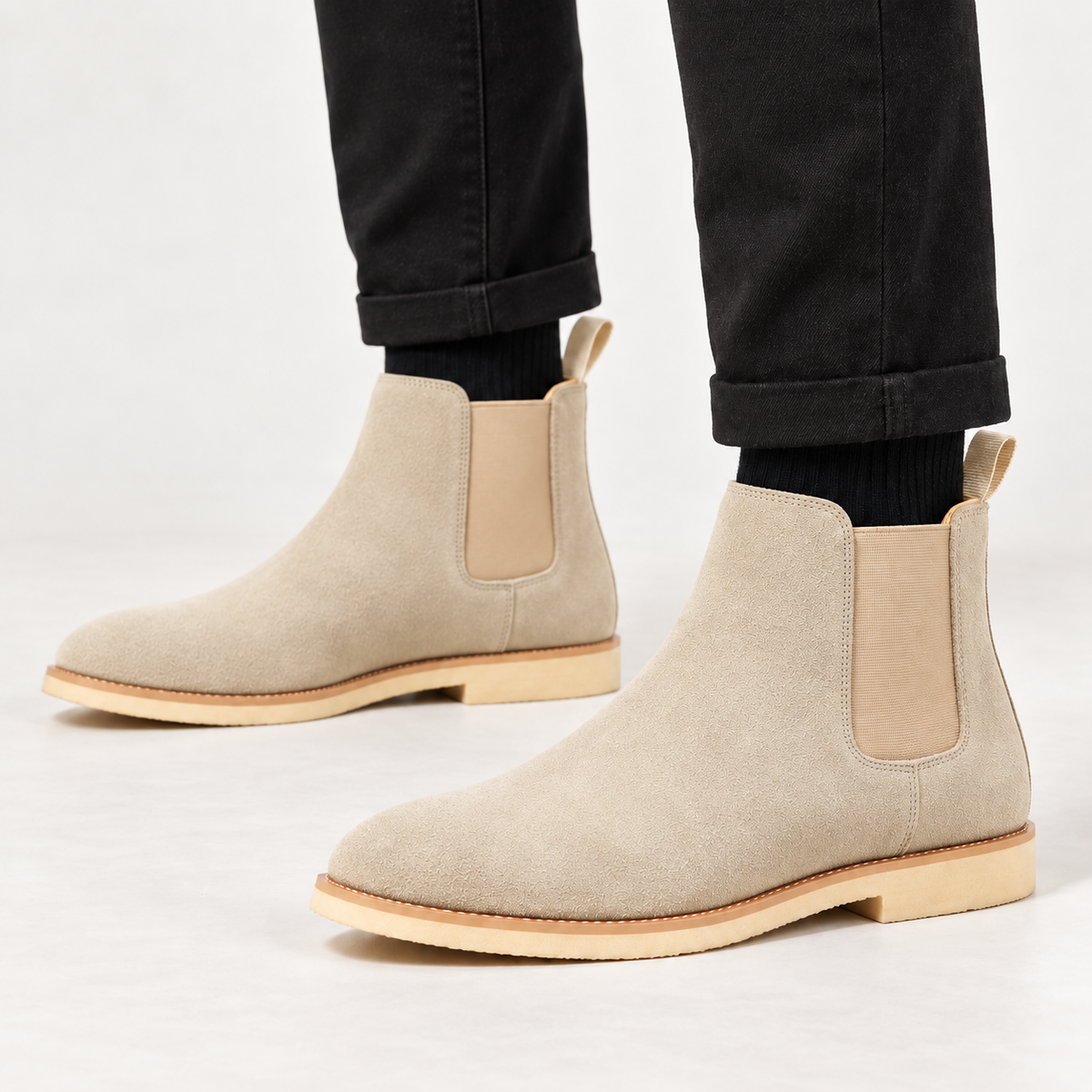 Lucien - Sophisticated Men's Suede Slip-On Chelsea Boots