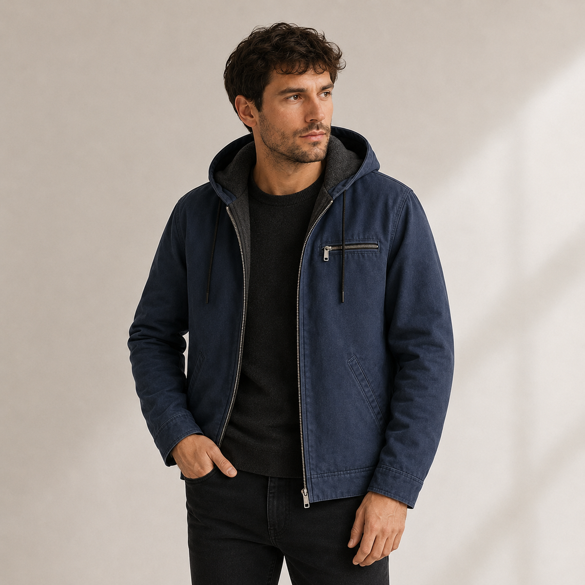 Quentin - Brown Fleece-Lined Jacket