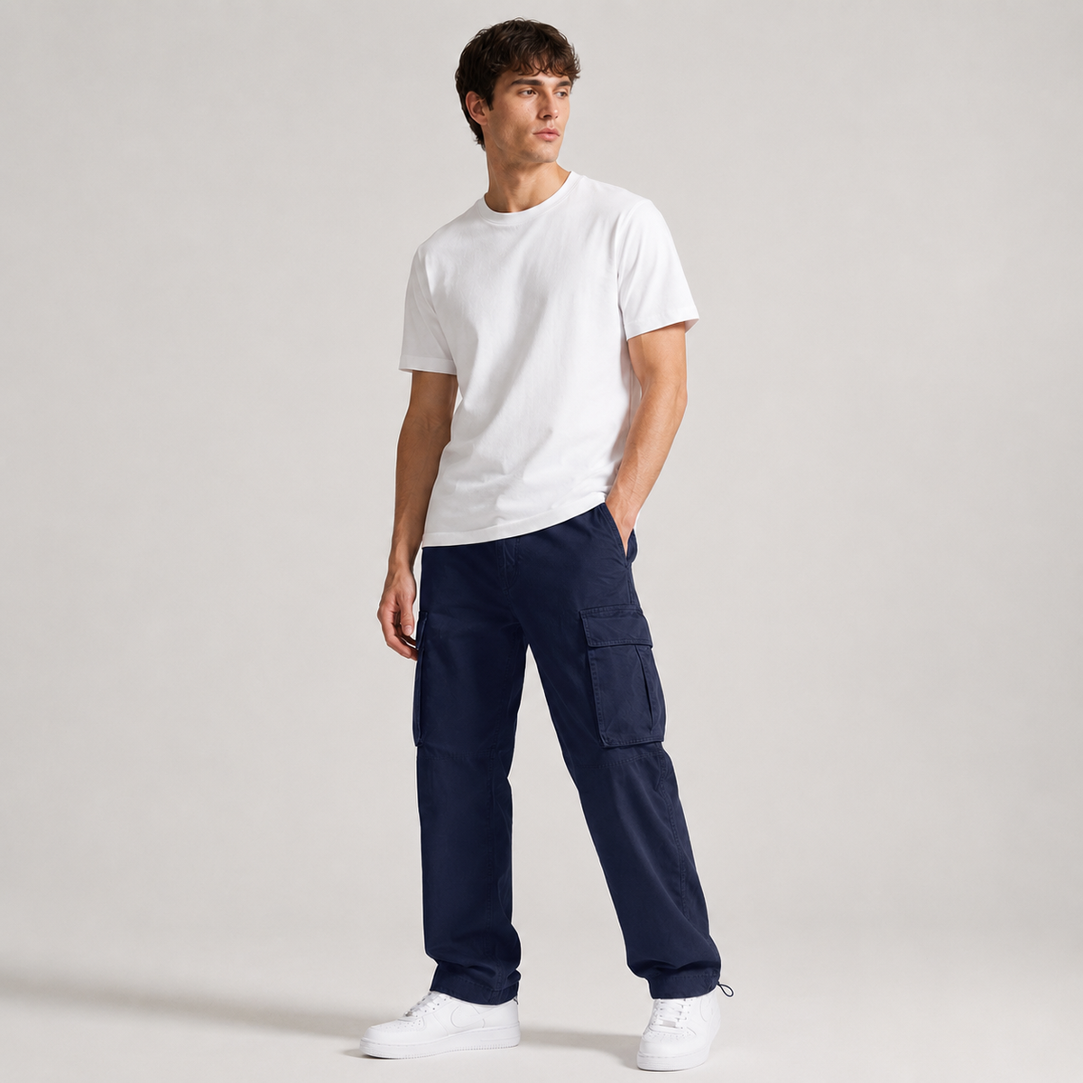 Miles - Drawstring Mens Cargo Trousers