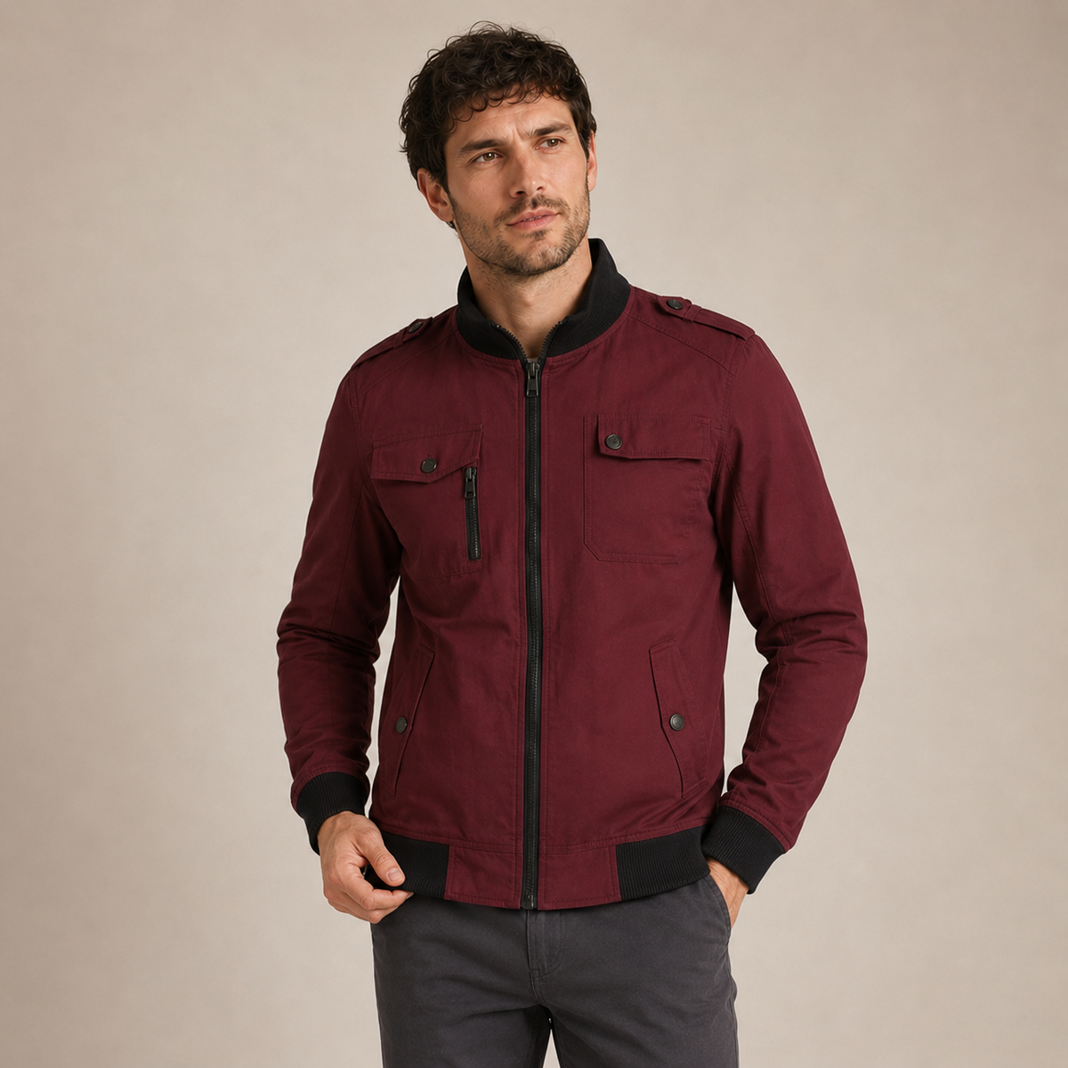 Anton - Stand Collar Harrington Jacket
