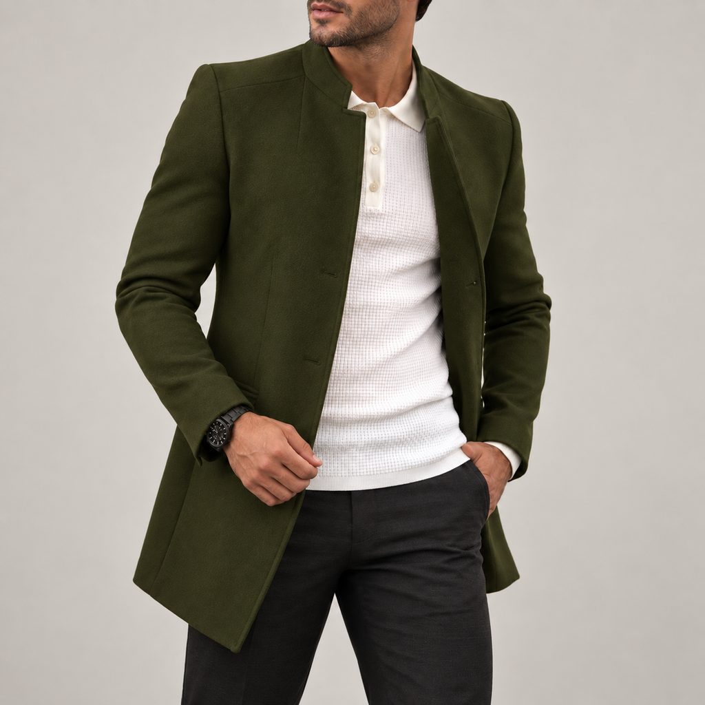 Joseph - Wool Overcoat Men's Slim Fit Stand Collar Coat