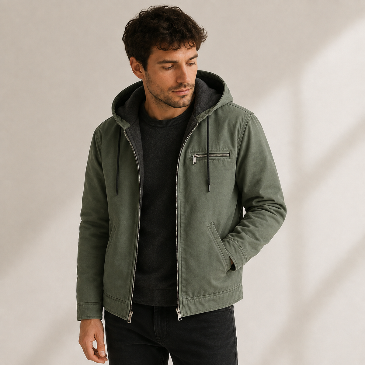 Quentin - Brown Fleece-Lined Jacket