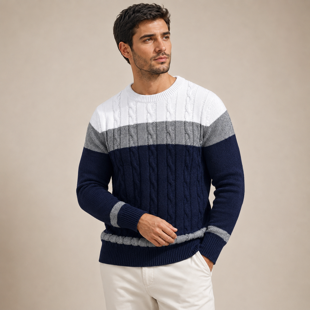 Vincent - Colour Block Knitted Jumper Men's