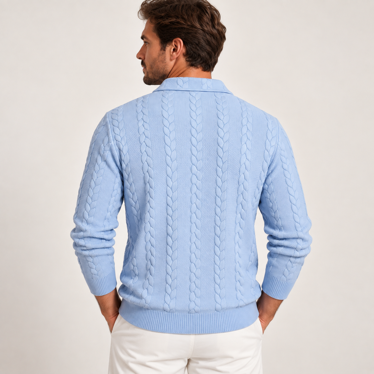 Roland - Textured Mens Quarter Zip Jumper