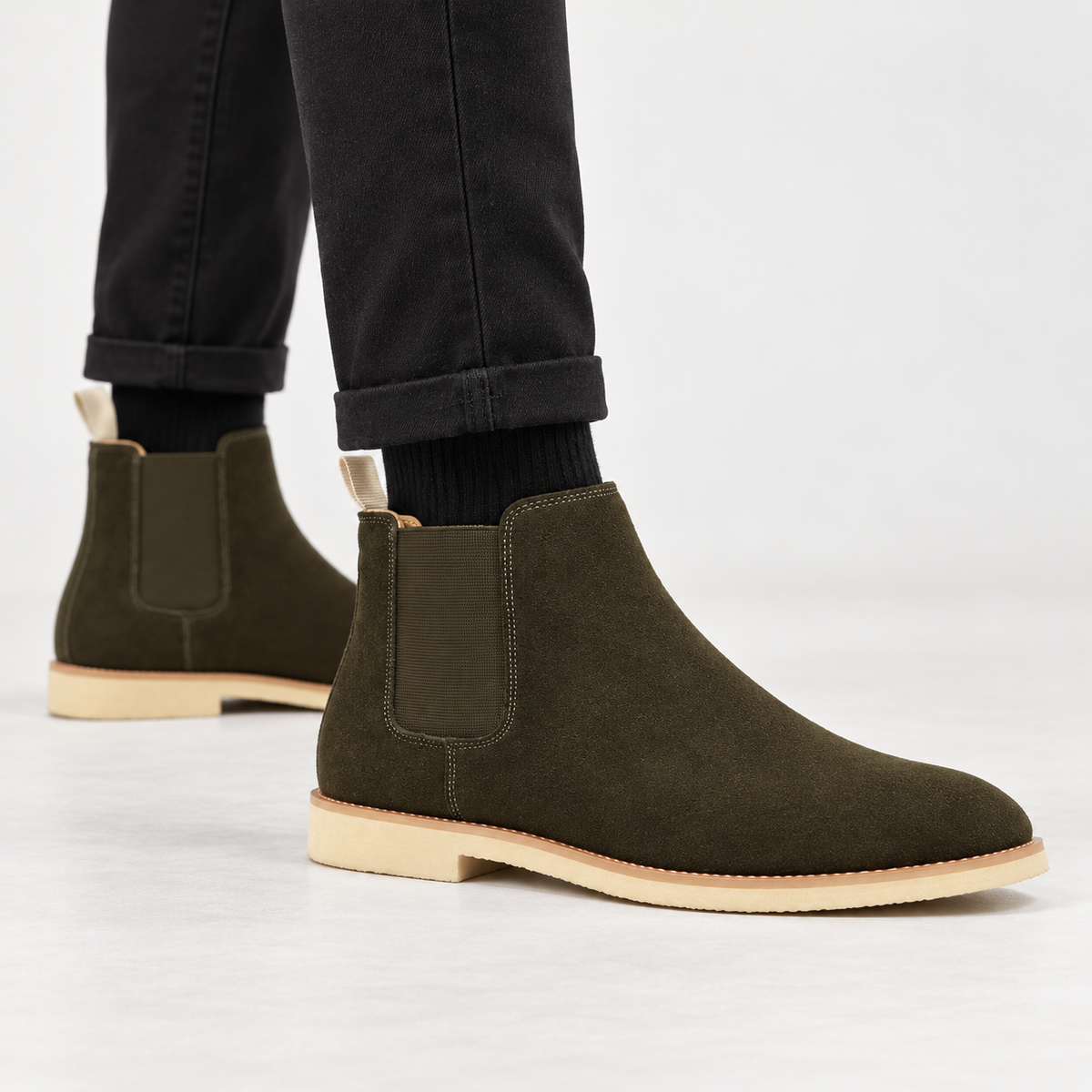 Lucien - Sophisticated Men's Suede Slip-On Chelsea Boots